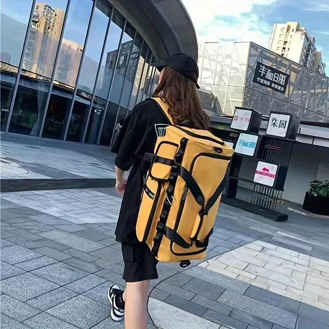 Men's travel backpack with large capacity, separation on wet and dry and multifunctional functions