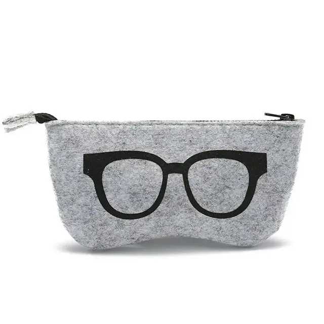 Protective portable case for glasses of felt with zipper