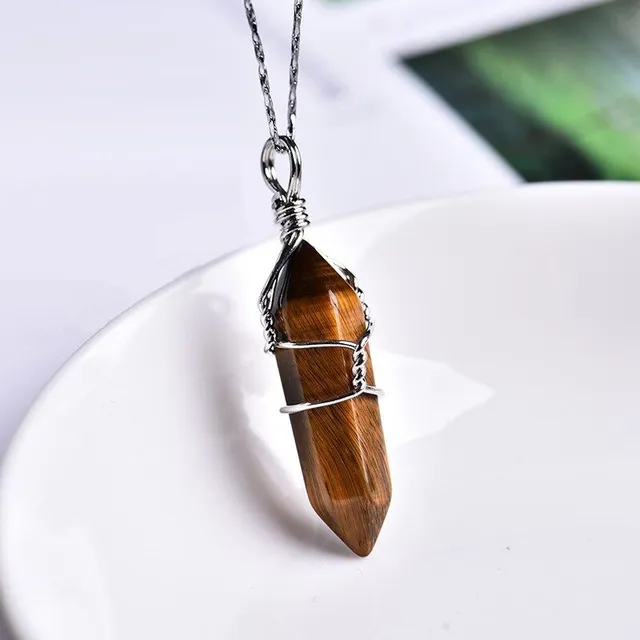 Necklace with natural crystal