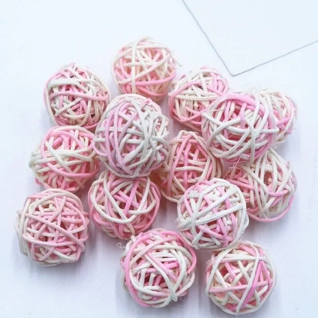 Decorative rattan balls 10 pcs