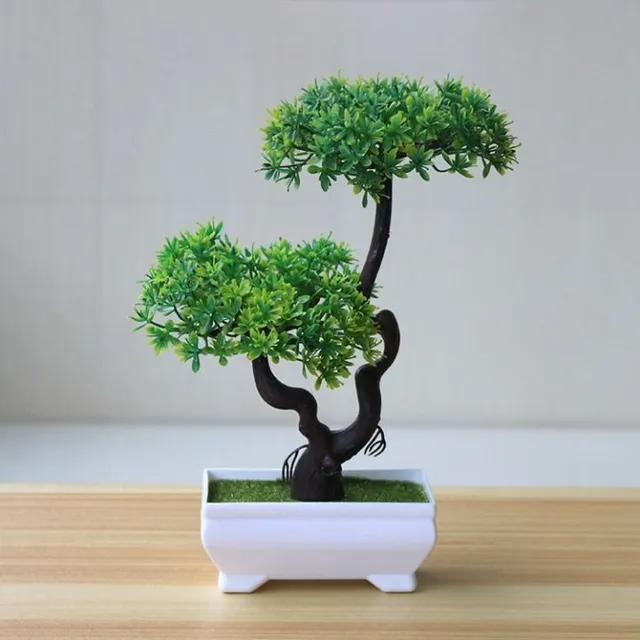 Dekoratív mesterséges bonsai cserépben