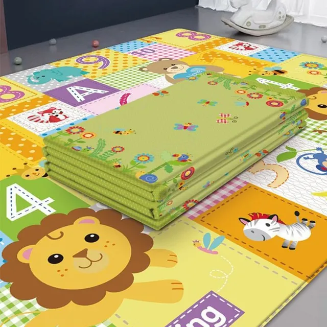 Foldable children's play educational mat with cute animals 1
