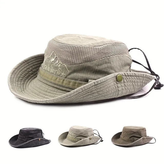 Networked hat for summer with wide crempo for hiking and beach