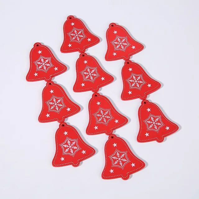 Wooden Christmas decorations - 10 pcs