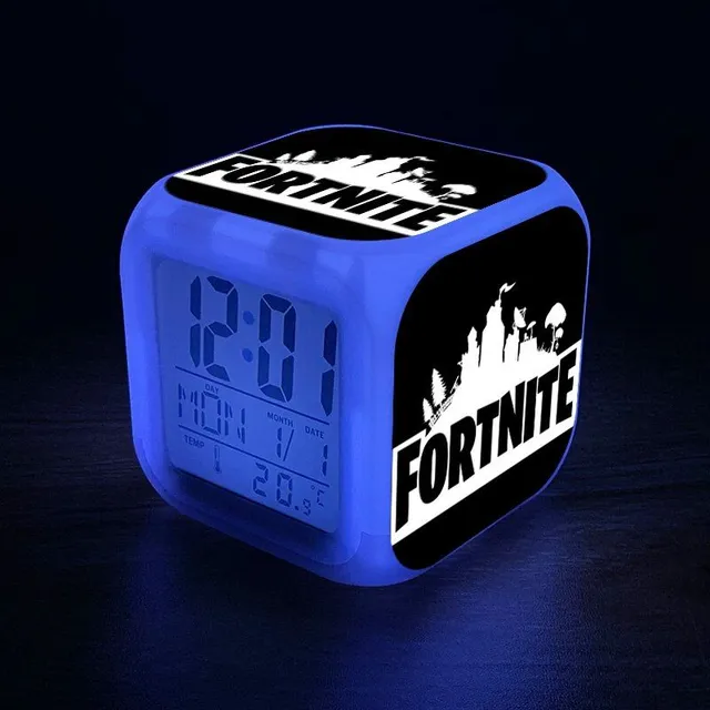 Original luminous alarm clock with Fortnite computer game motif