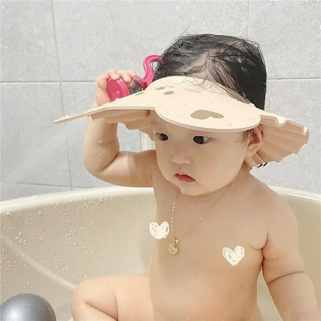 Szilikon modern aranyos fürdősapka csecsemőknek könnyű hajmosáshoz