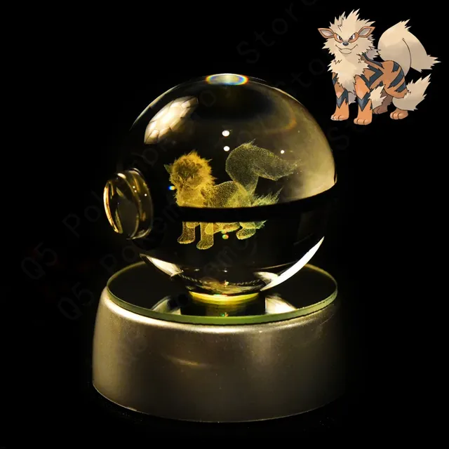 Cute Pokéball-shaped 3D table lamp with Pokémon motif