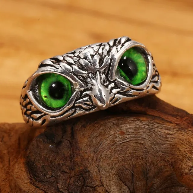 Bague mignonne en forme d'yeux de hibou - différentes couleurs