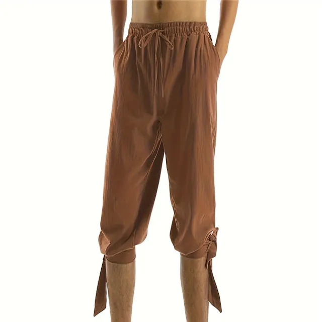 Pantaloni medieveli bărbați - costum Viking/Pirat - pantaloni largi, ideali pentru carnaval și cosplay
