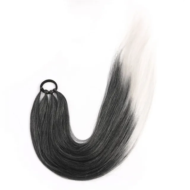Synthetic hair strands to thicken or lengthen the hairstyle
