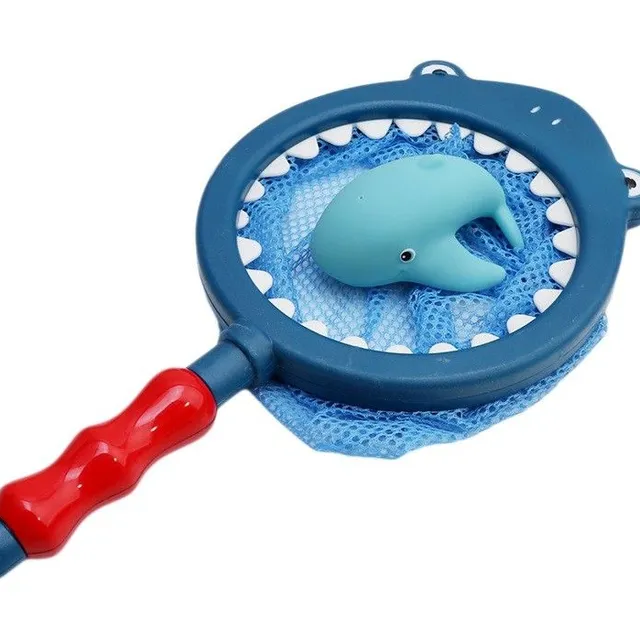 Children's fishing net with marine animals