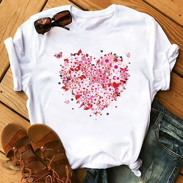 Tricou elegant pentru femei Hearts