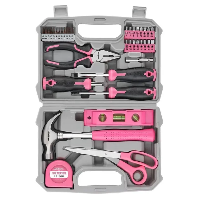 42pcs 53,34 cm X 27,94 cm Pink tool kit, DIY tool kit, everyday decoration and maintenance, creative gift for ladies