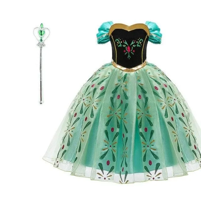 Costum de prințesă Anna din Frozen pentru fetițe