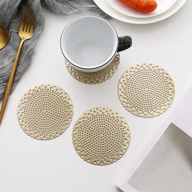 1 piece of PVC beverage coaster with anti-slip coating on the dining table