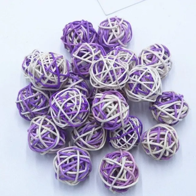 Decorative rattan balls 10 pcs