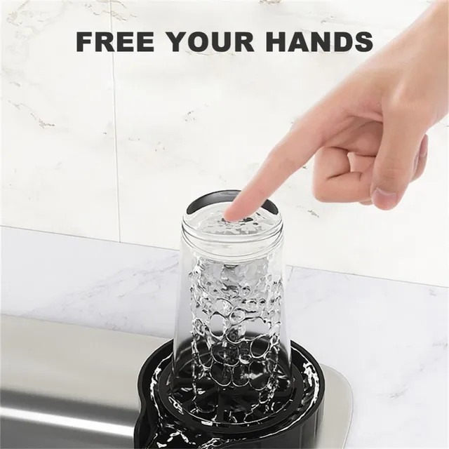 Automatyczny Cup Washer Glass Rinse Faucet Kitchen Sink Bar Glass Rinser Coffee Pitcher Wash Cup for Kitchen Bar Tools Accessories