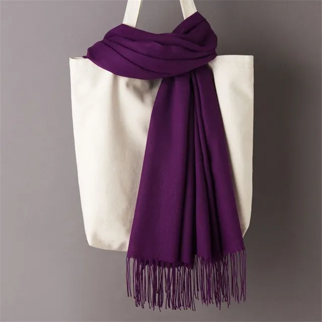 Women's monochrome cashmere scarf