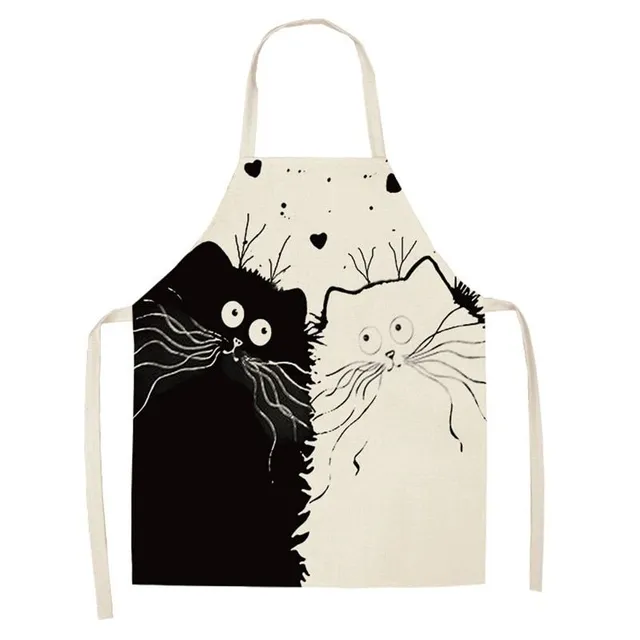Kitchen apron with cat motif