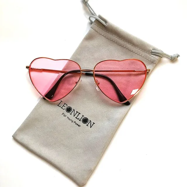 Summer stylish original sunglasses in the shape of a heart - more colored variants