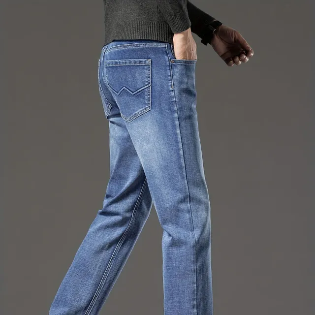 Men's jeans in slim fit cut from pleasant cotton mix with pockets - breathable and stylish