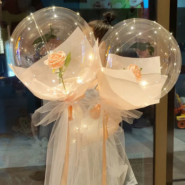 Valentýnské svítící LED balónky - kytice