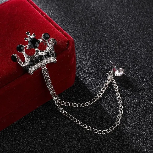 Luxury men's brooch with crown Royal