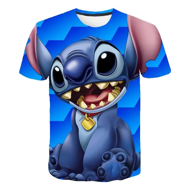 Tricou de lux pentru copii cu mâneci scurte și imprimeu cu personajul preferat Disney, Stitch Jayceon