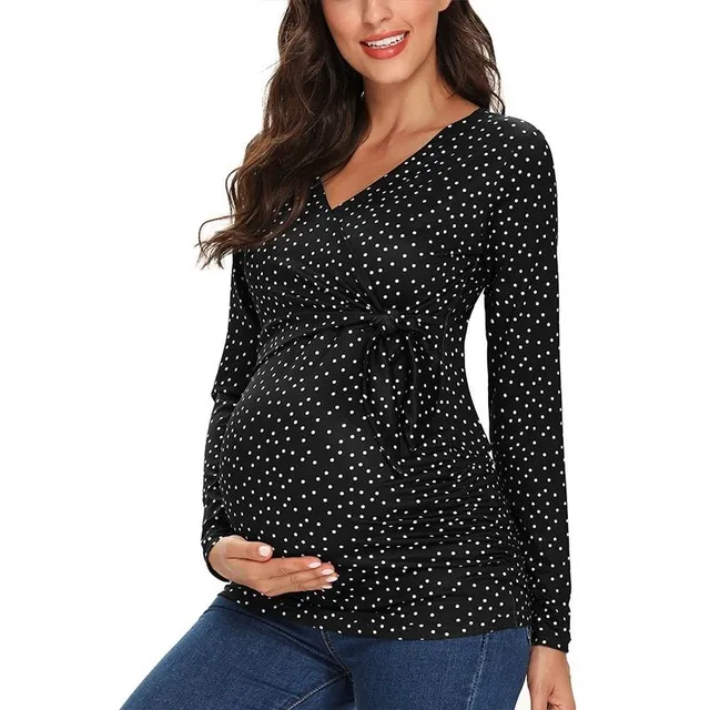 Beautiful maternity shirt with a bow