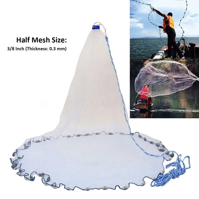 Hand-to-hand hand-to-hand fishing net without rings - Traditional fishing without rods - Light portable net