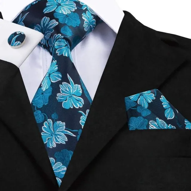 Men's luxury set with pattern | Tie, Handkerchief, Cufflinks