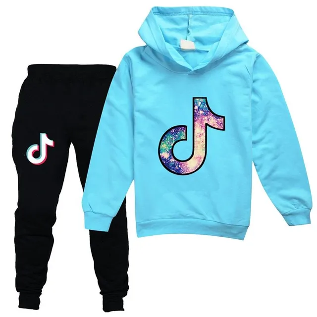 Kids stylish sports tracksuit with TikTok print