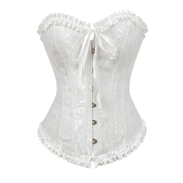 Doamnelor sexy dantelă corset în culori diferite 819white S