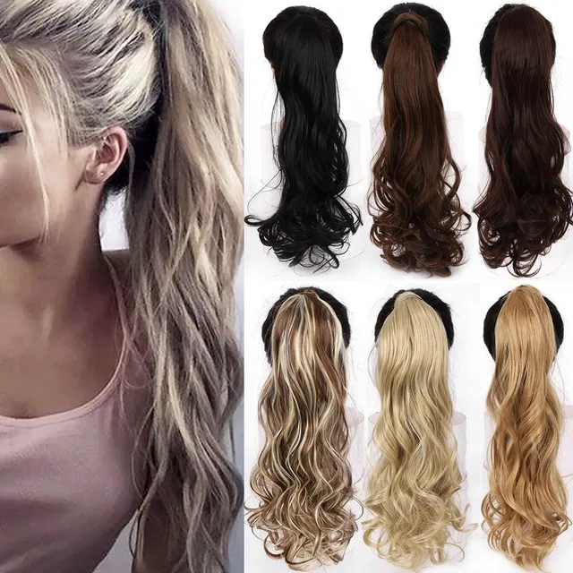 Women's long synthetic hair extensions for thickening hair