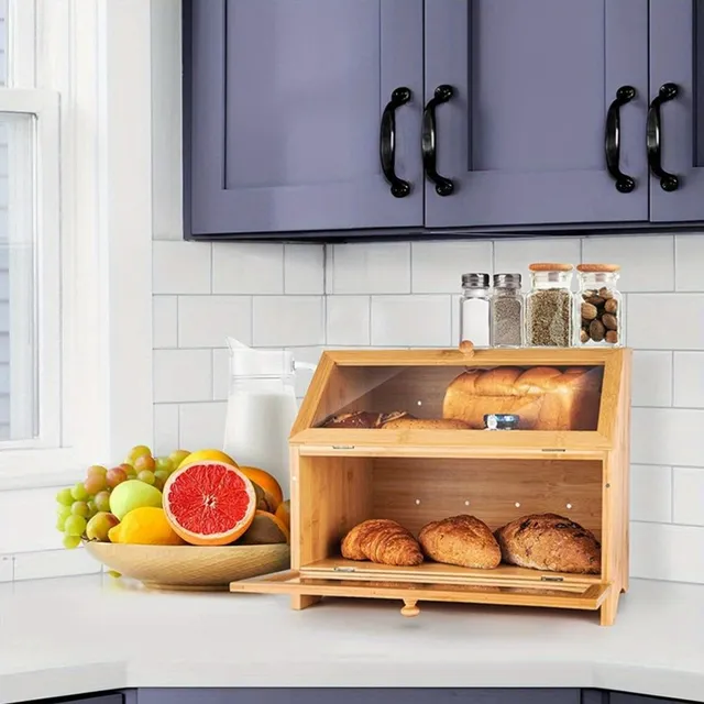 Bamboo bread with lid - spacious and practical storage box for the kitchen