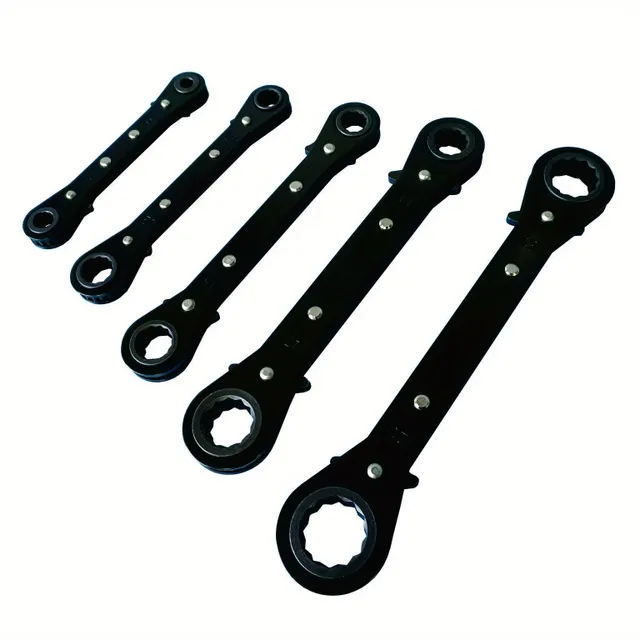 5 part Set of ratchet keys with quick switching Car repair tools Hand tools Double sided ratchet