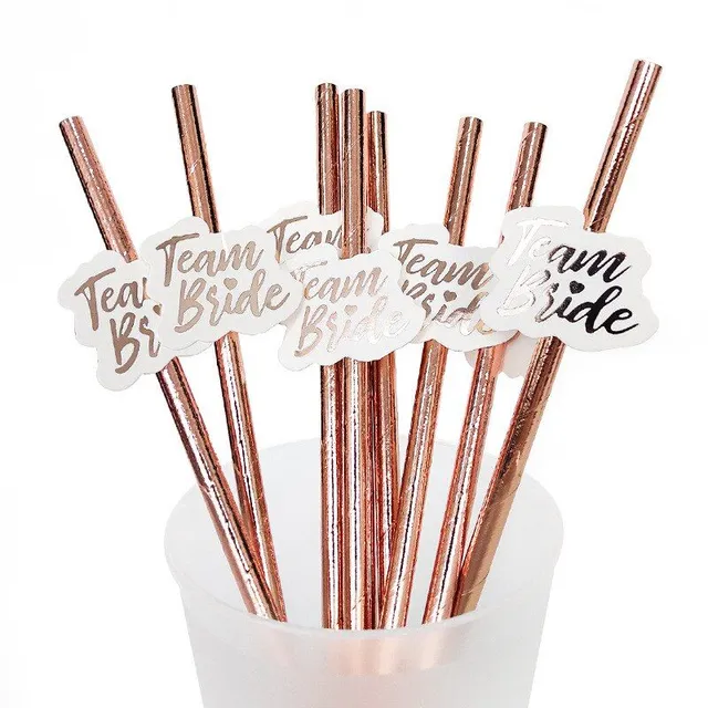 Cup and straws of a bachelor party 10pcs-rose-gold