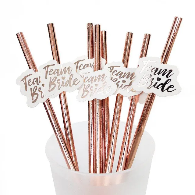 Egy legénybúcsú csészéje és szívószála 10pcs-rose-gold