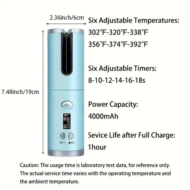 Ondulator rotativ cu încărcare USB portabilă, Ondulator automat cu baterie, Ondulator automat cu baterie anti-încurcare, Cilindru rotativ ceramic pentru păr lung, Încălzire rapidă a coafurii, Reglare a temperaturii în cinci trepte, Cadouri