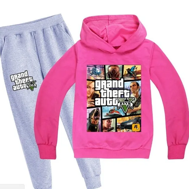 Compleu de trening pentru copii cu imprimeu cool GTA 5 color at picture 14 5 - 6 let