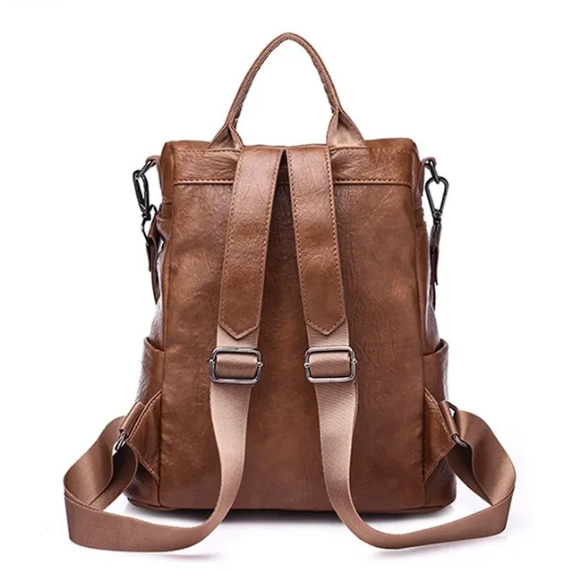 Women's soft PU leather backpack