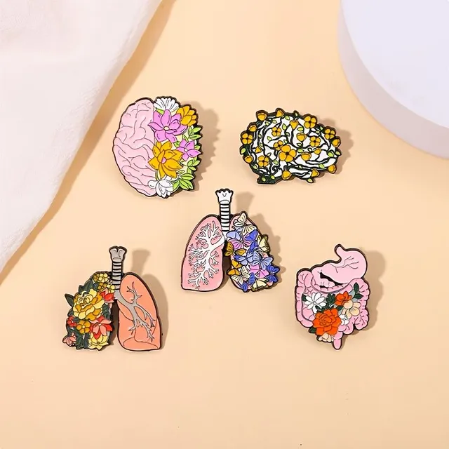 Flower organs anime enameled clips - brooch on the lapel, badges, cartoon plant jewelry - gift