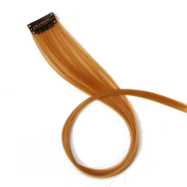 Strand of synthetic hair on clip - various colours