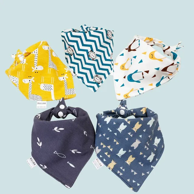 Soft cotton baby bib 5 pcs