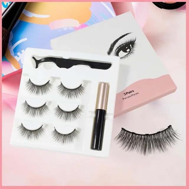 Magnetic eyelashes and eyeliner set