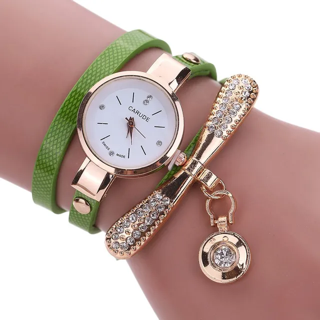 Ladies set - Watch and bracelet with gemstone - 8 colours