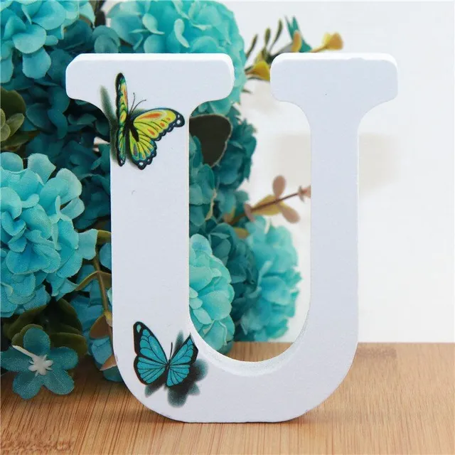 Decorative wooden letter with butterflies