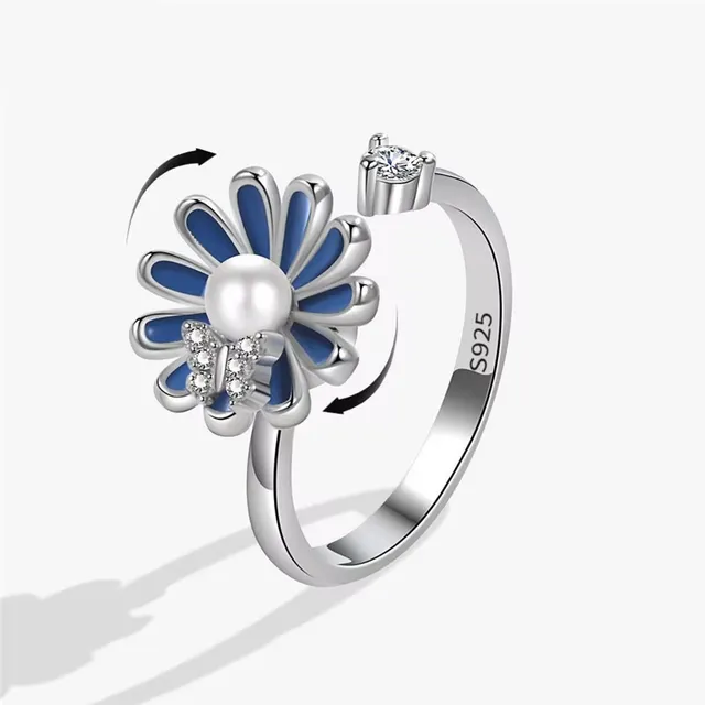 Fashion ring against stress for women with cute rotating design