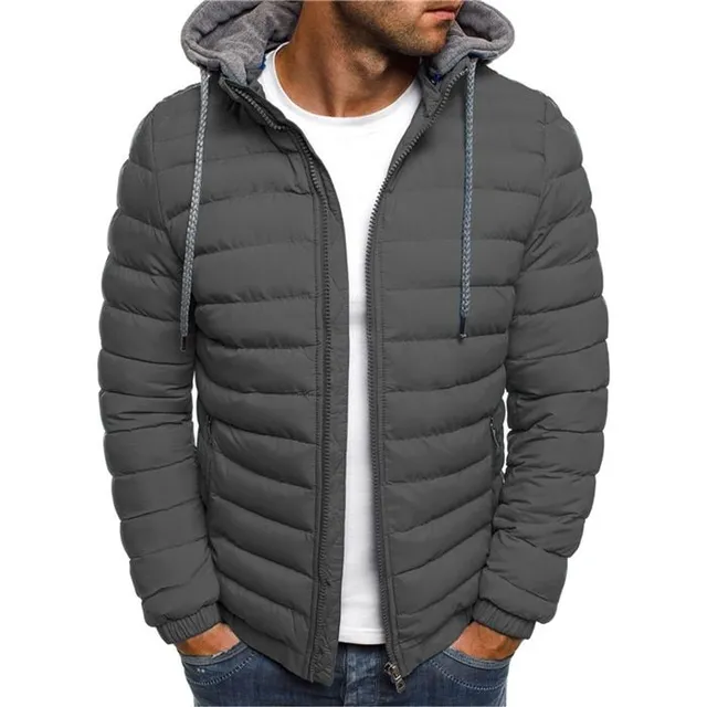 Men's sports quilted jacket with hood