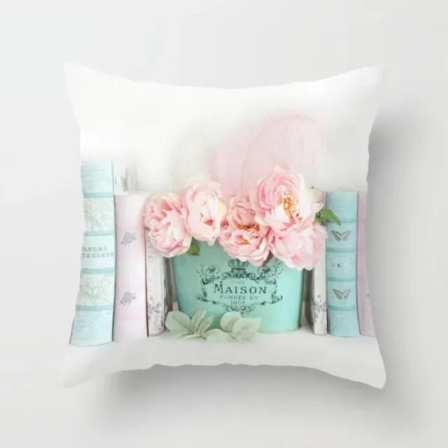 Gentle pillowcase with flower motif 45 x 45 cm